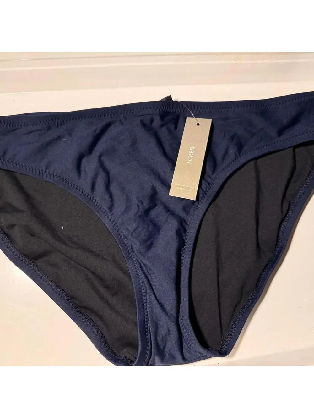 J.Crew Women's Navy and Black Bikini Bottom NWT